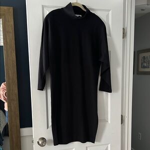 80’s Dolman Sleeve Black Turtleneck Dress